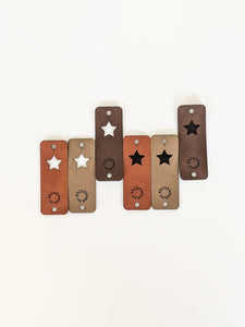 Star no-sew leatherette tag