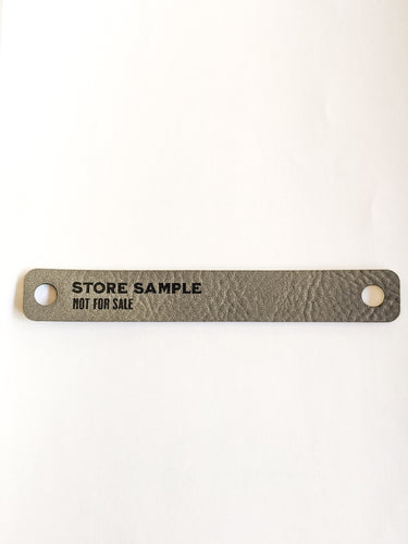 Store Sample no-sew leatherette tags