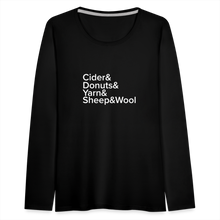 Load image into Gallery viewer, Fiber Festival - Women&#39;s Premium Long Sleeve T-Shirt - black