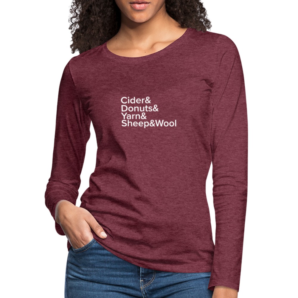 Fiber Festival - Women's Premium Long Sleeve T-Shirt - heather burgundy