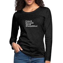 Load image into Gallery viewer, Fiber Festival - Women&#39;s Premium Long Sleeve T-Shirt - charcoal grey