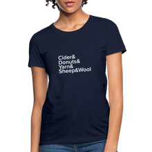 Load image into Gallery viewer, Fiber Festival - Women&#39;s T-Shirt - navy