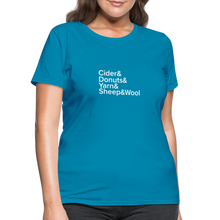 Load image into Gallery viewer, Fiber Festival - Women&#39;s T-Shirt - turquoise
