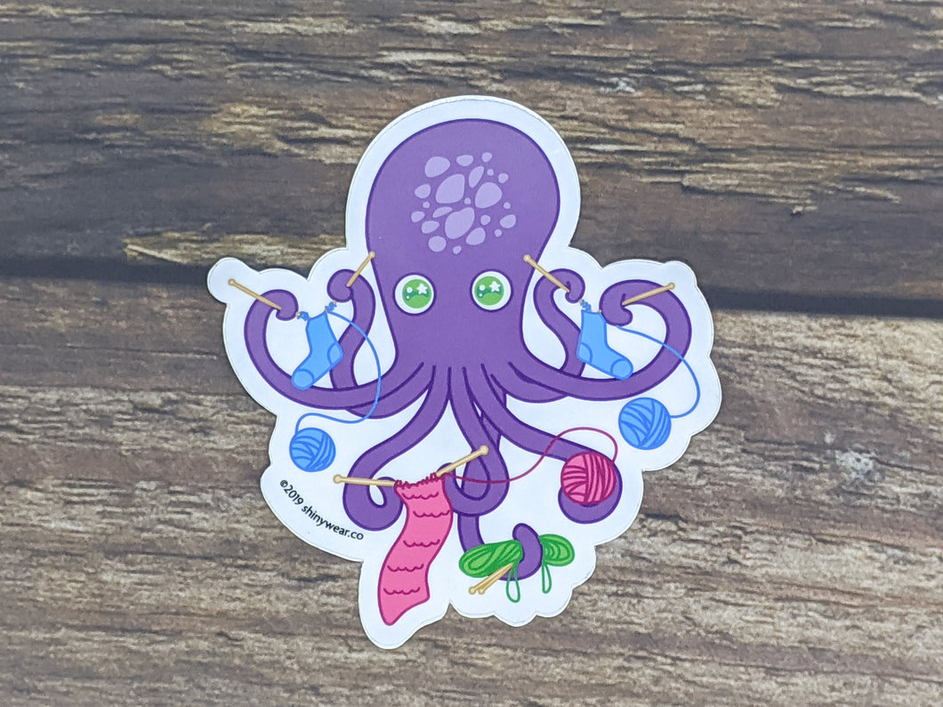 Project Knitter Octopus sticker or magnet