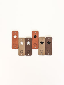 Star no-sew leatherette tag